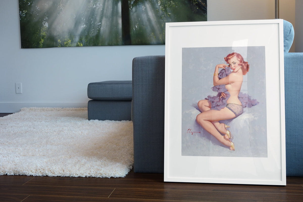 Roxanne by Gil Elvgren, pin-up poster — living room wall