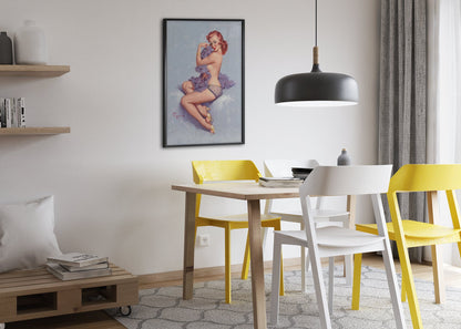 Roxanne by Gil Elvgren, pin-up poster — dining room