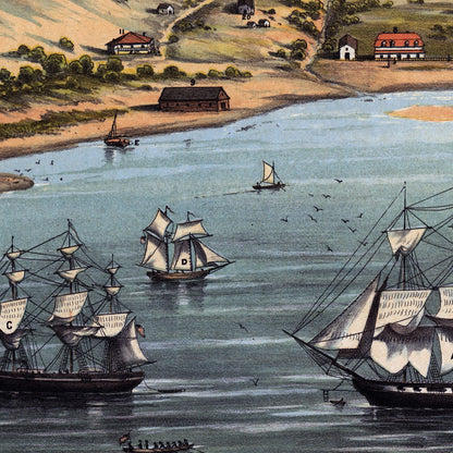 Close-up detail of the San Francisco 1846 View print