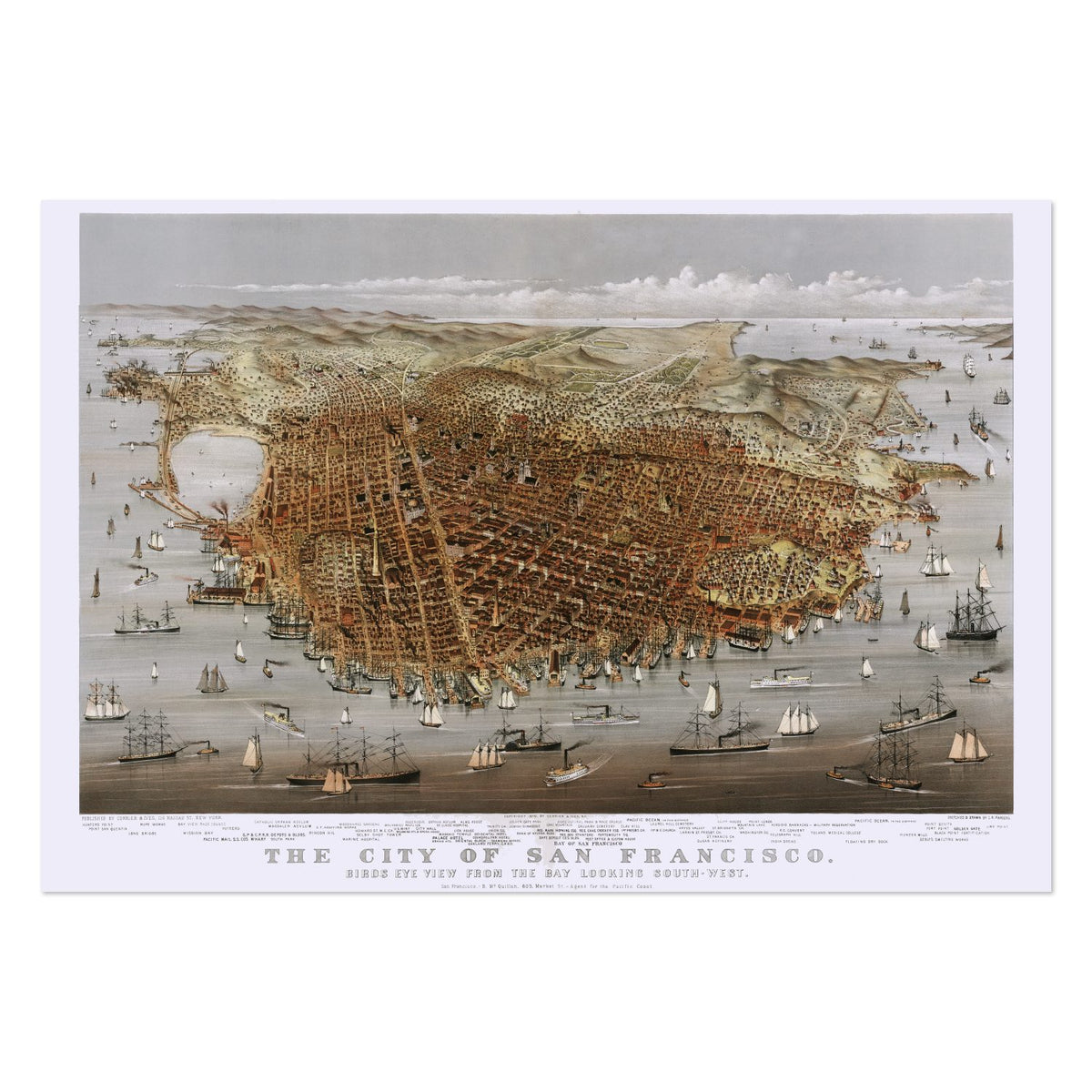 San Francisco 1878 Panoramic Map poster print