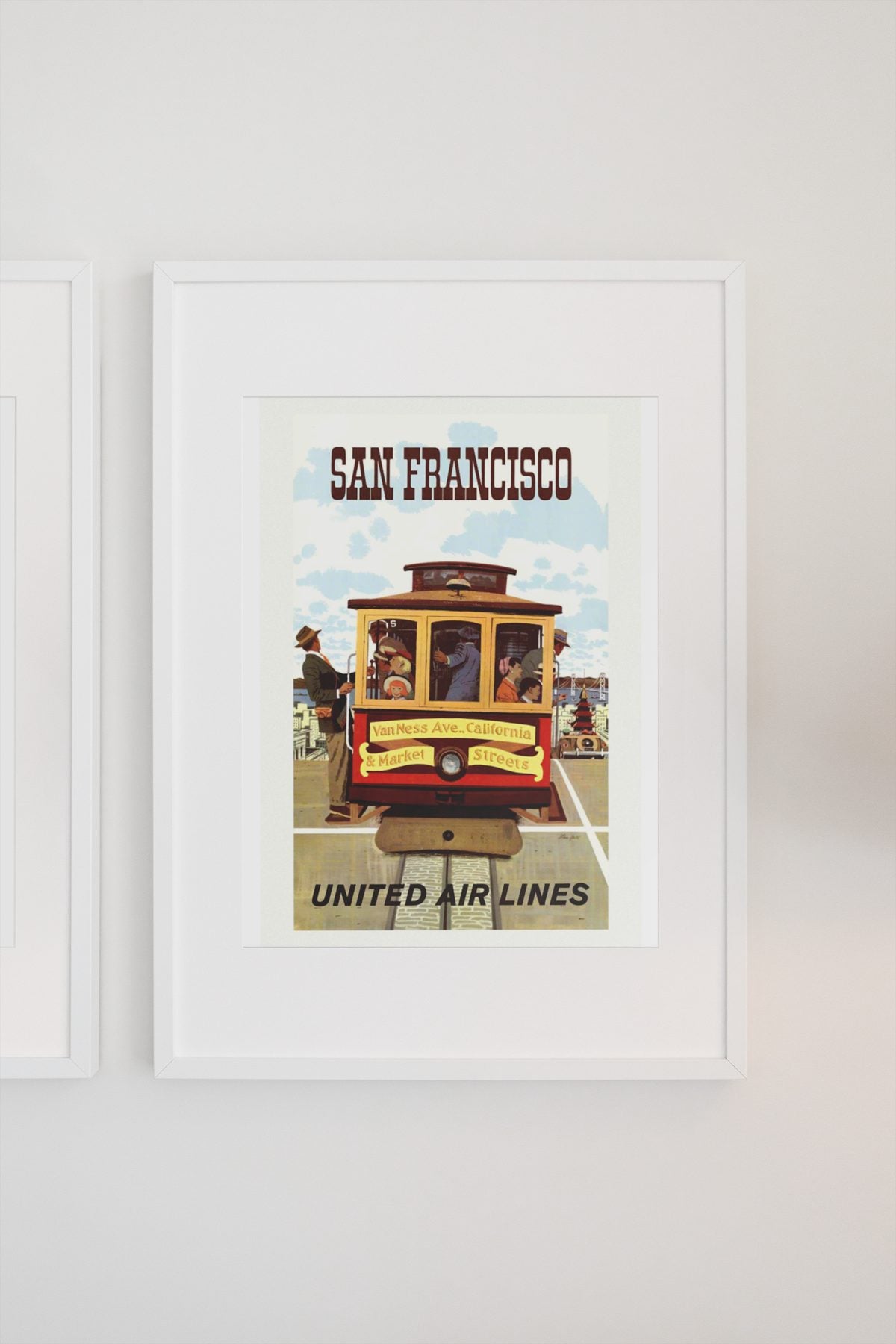 San Francisco Cable Car United poster on a light wall
