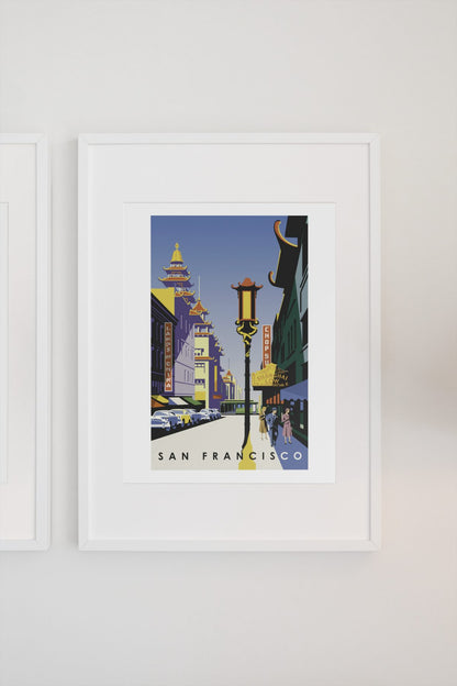 San Francisco Chinatown poster on a light wall