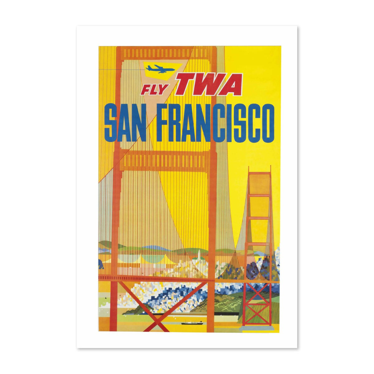 San Francisco Fly TWA 1958 poster print