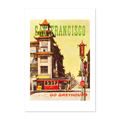 San Francisco Go Greyhound poster print