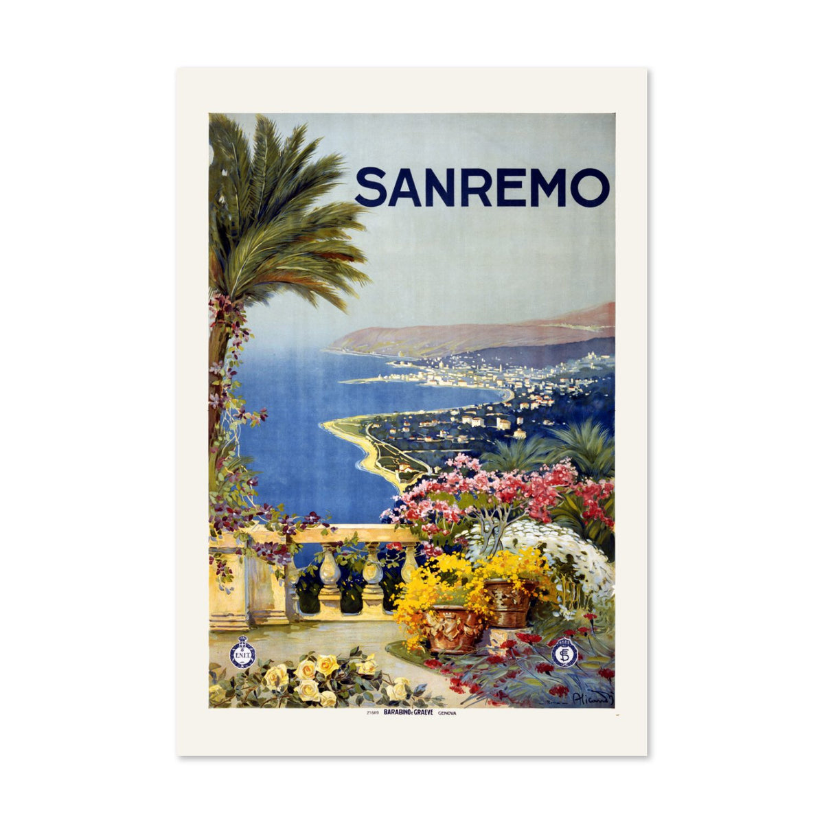 Sanremo — Italian Riviera poster print