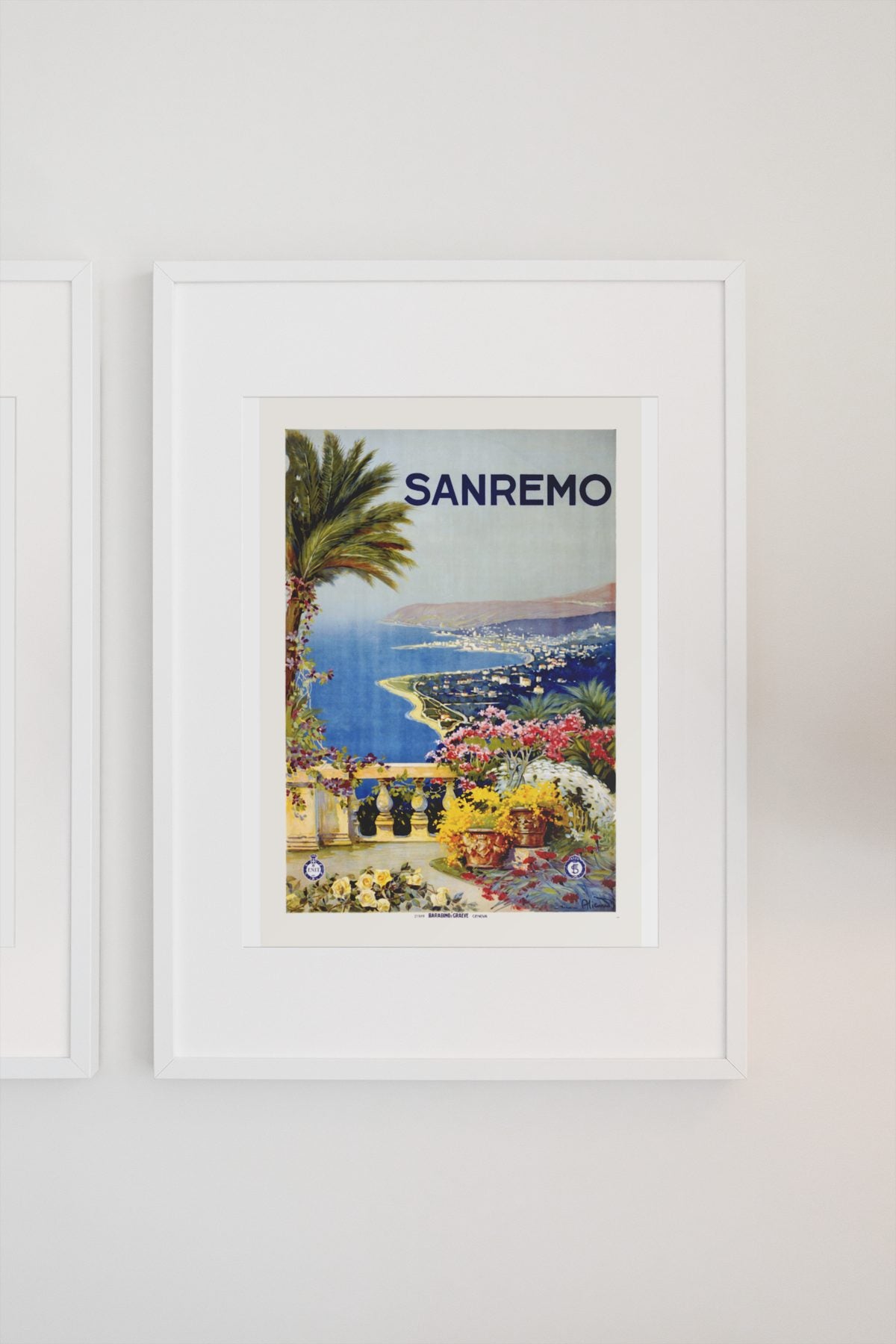 Sanremo — Italian Riviera poster on a light wall