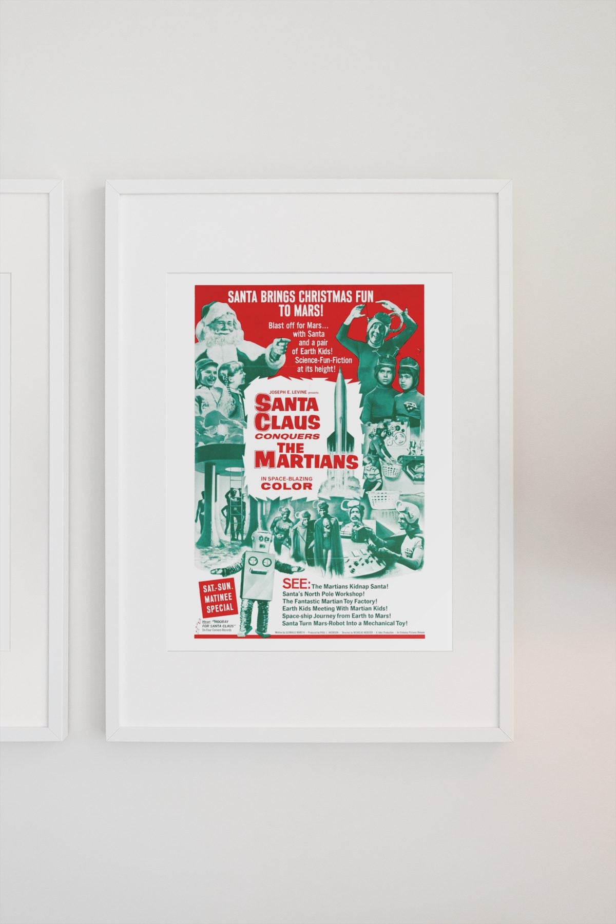 Santa Claus Conquers the Martians poster on a light wall