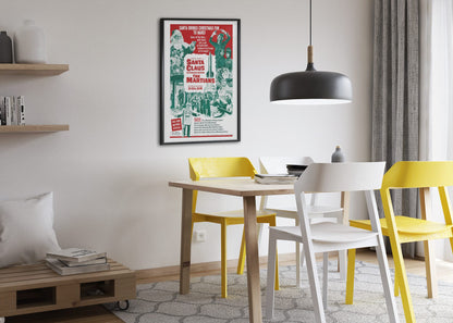 Santa Claus Conquers the Martians poster framed above a dining table