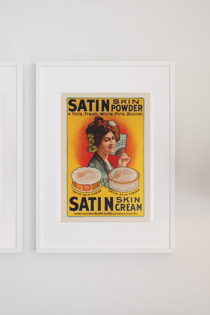 Satin Skin Powder poster on a light wall