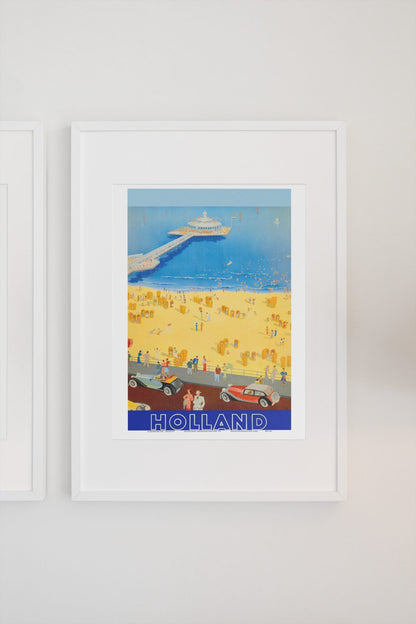 Scheveningen Holland poster on a light wall