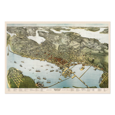 Seattle 1891 Panoramic Map poster print