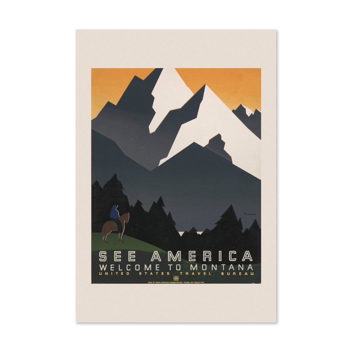 See America Welcome to Montana poster print