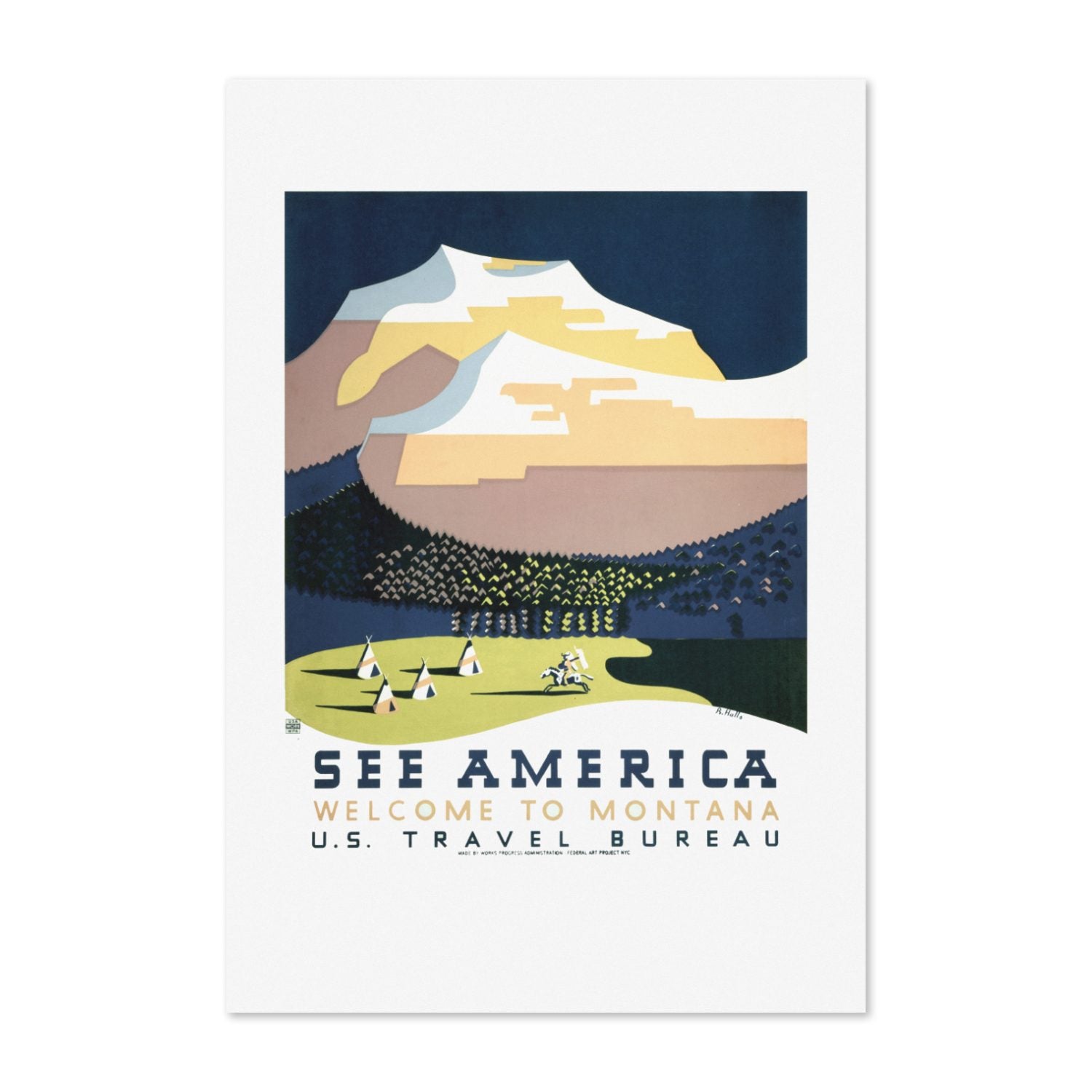 See America Montana WPA poster print