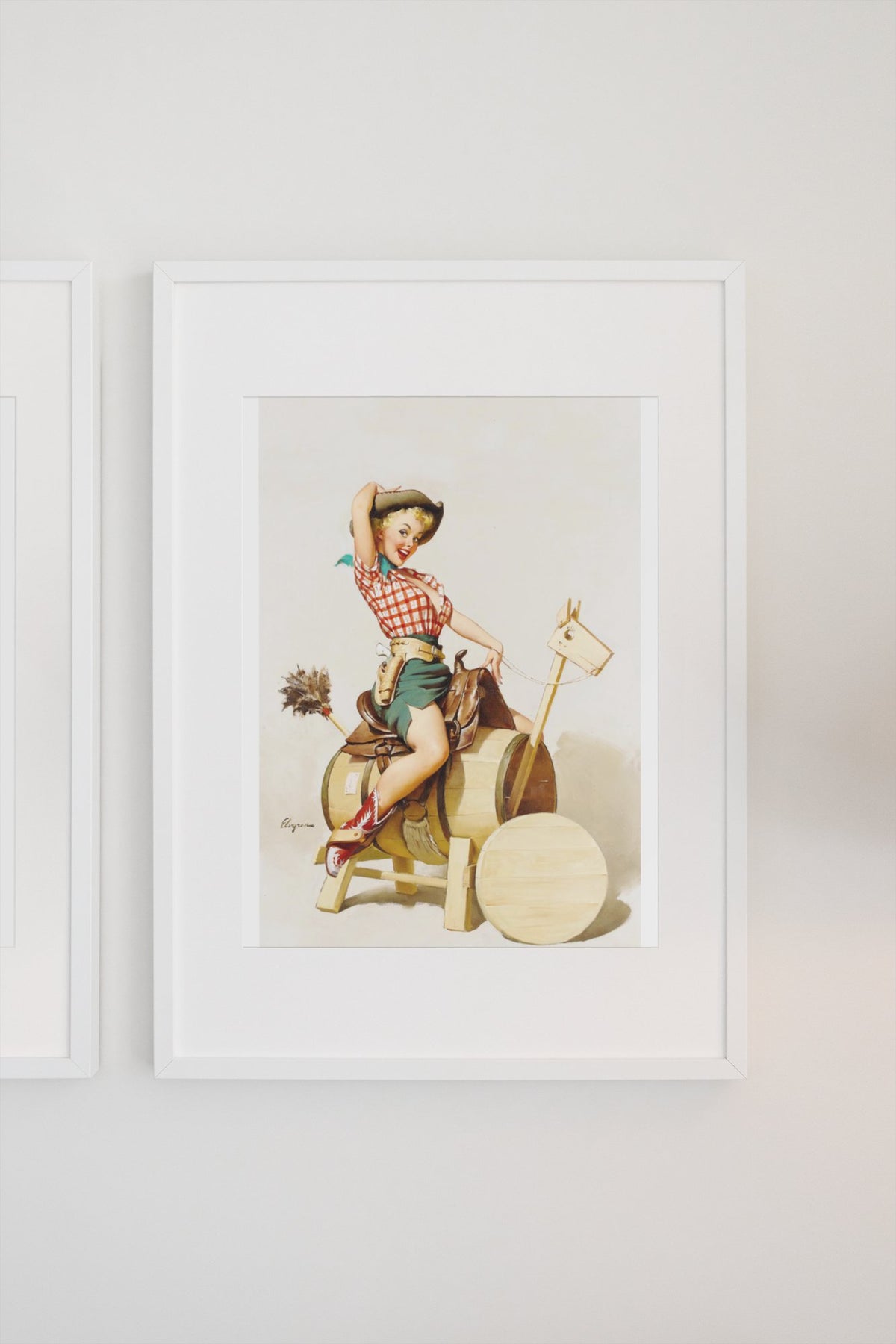 Sitting Pretty by Gil Elvgren, pin-up poster — gallery wall
