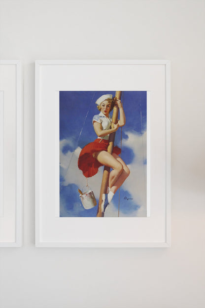 Sitting Pretty by Gil Elvgren, pin-up poster — gallery wall
