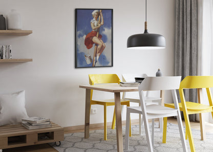 Sitting Pretty by Gil Elvgren, pin-up poster — dining room