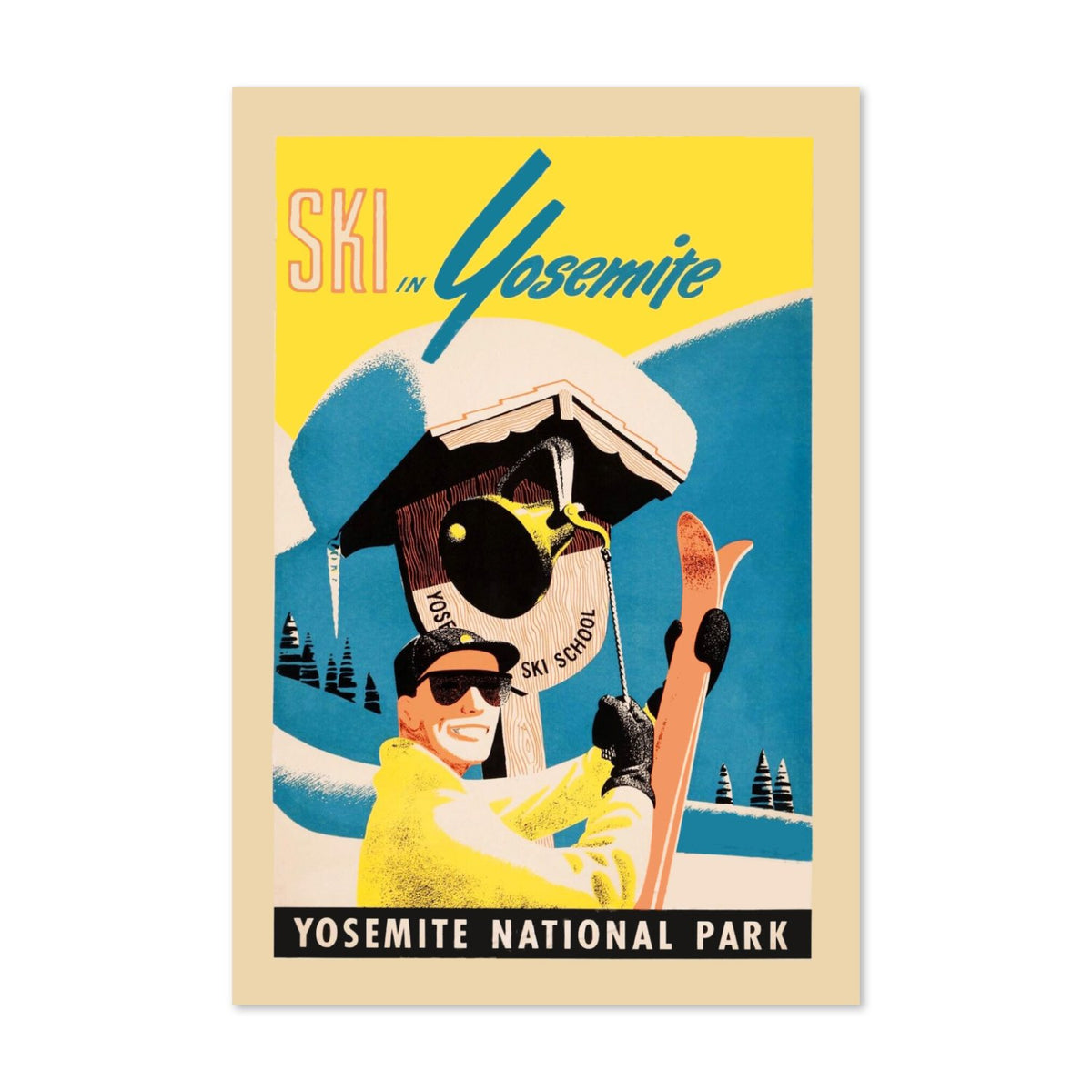 Ski in Yosemite poster print