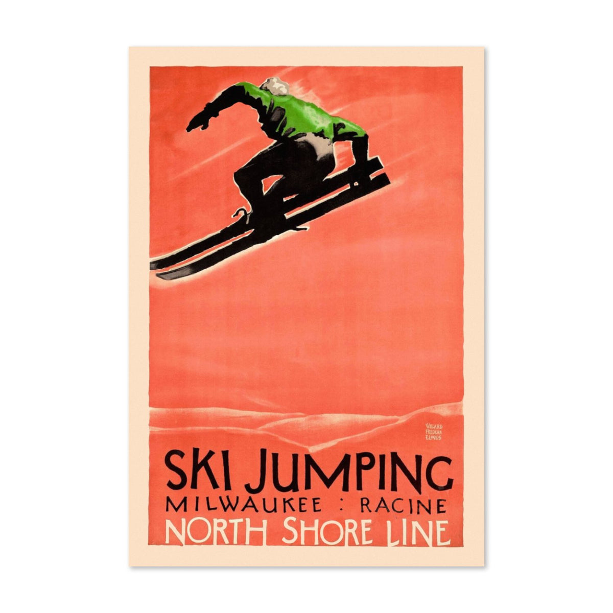 Ski Jumping North Shore Line poster print