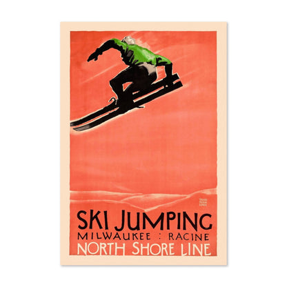 Ski Jumping North Shore Line poster print