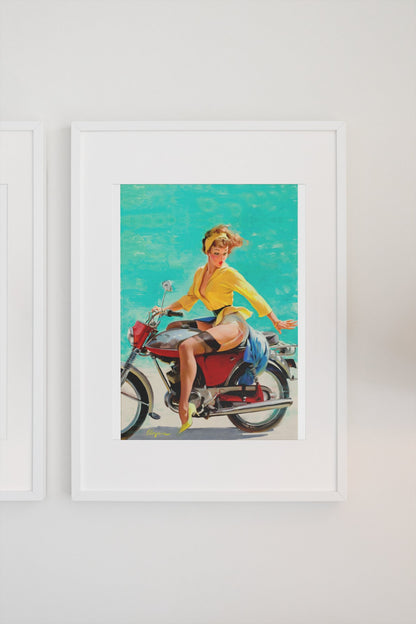 Skirting the Issue by Gil Elvgren, pin-up poster — gallery wall