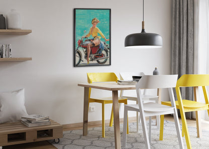 Skirting the Issue by Gil Elvgren, pin-up poster — dining room
