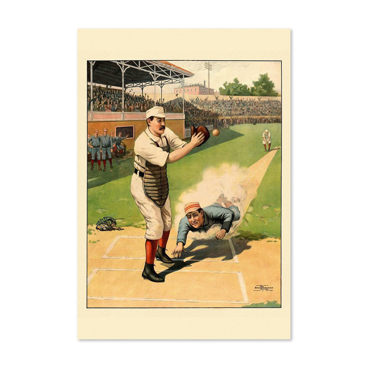 Baseball Home Plate Slide 1897 poster print