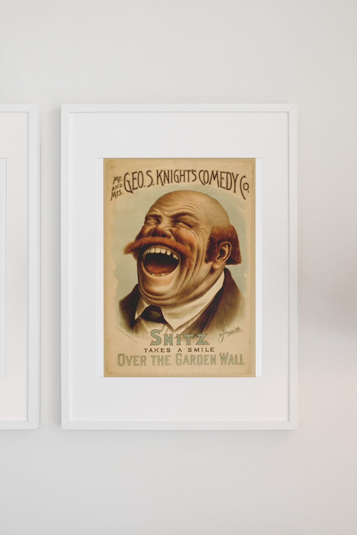 Snitz Takes a Smile poster on a light wall