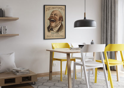 Snitz Takes a Smile poster framed above a dining table