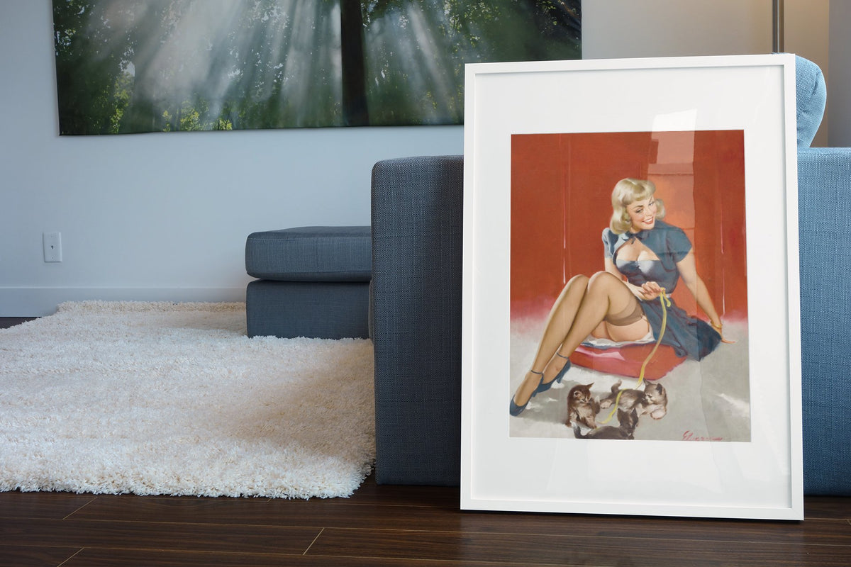Some Cute Tricks by Gil Elvgren, pin-up poster — living room wall