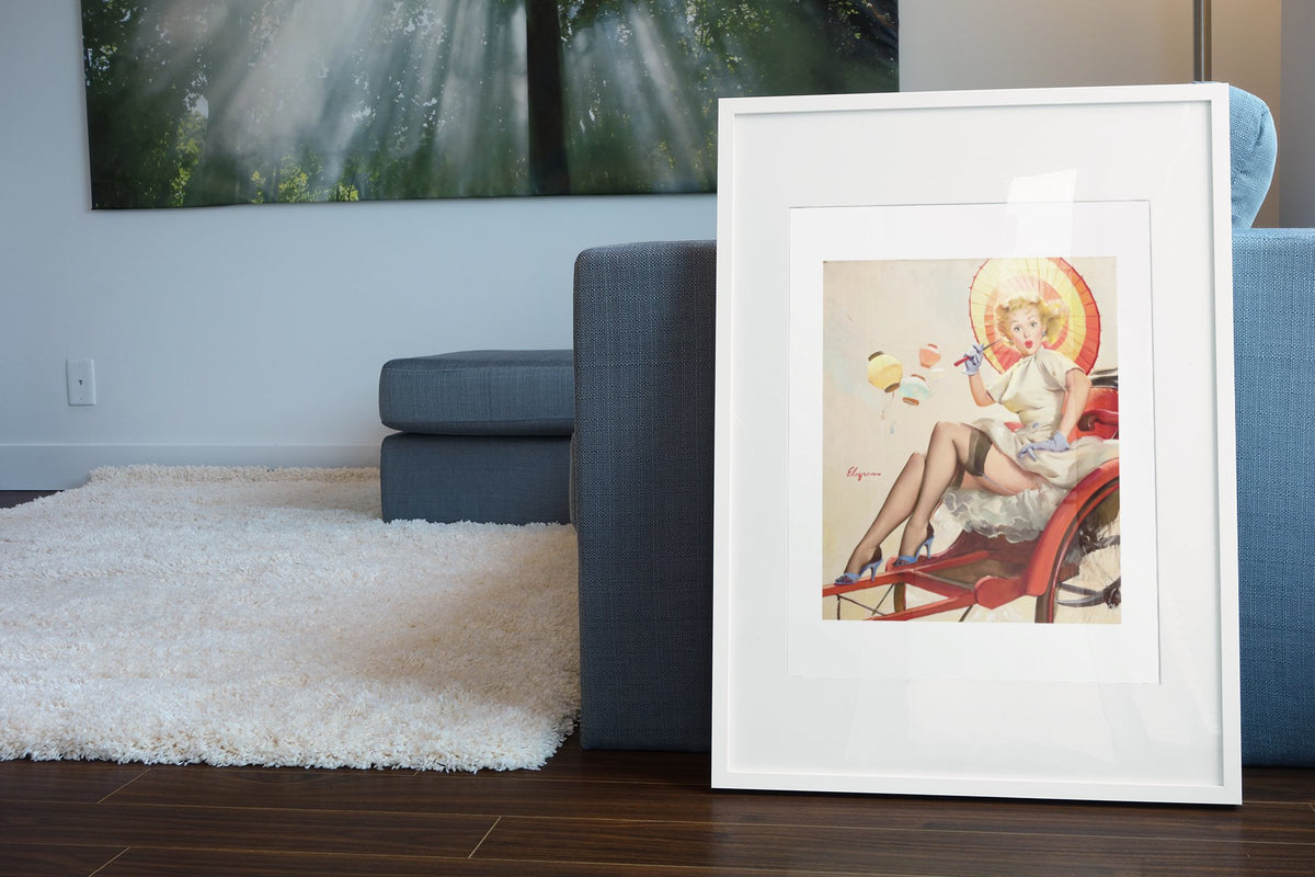 Something Bothering You? by Gil Elvgren, pin-up poster — living room wall