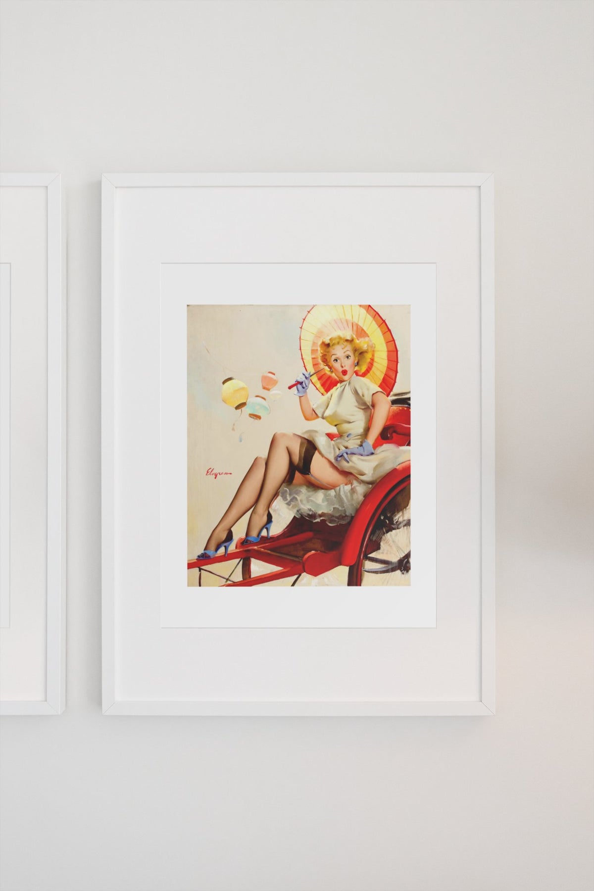 Something Bothering You? by Gil Elvgren, pin-up poster — gallery wall