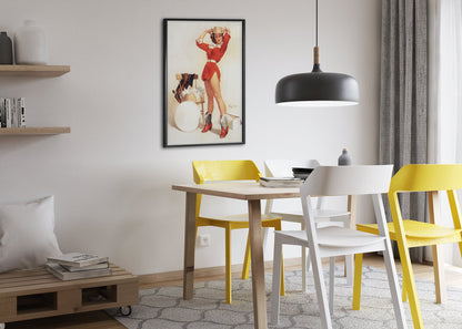 Something New by Gil Elvgren, pin-up poster — dining room