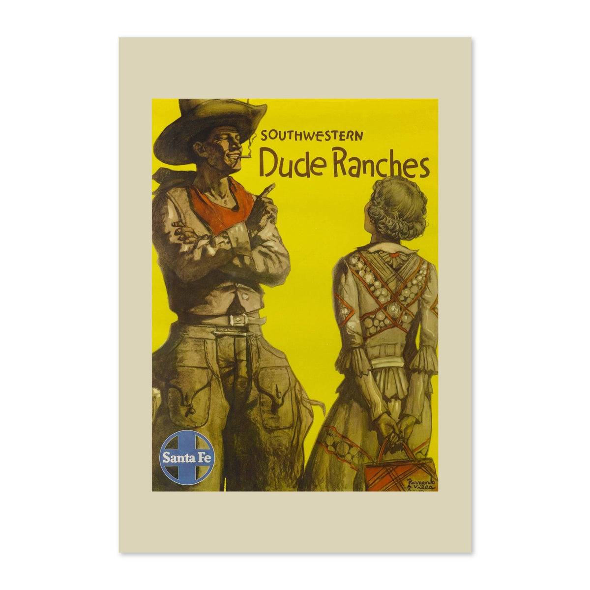 Southwestern Dude Ranches Santa Fe poster print