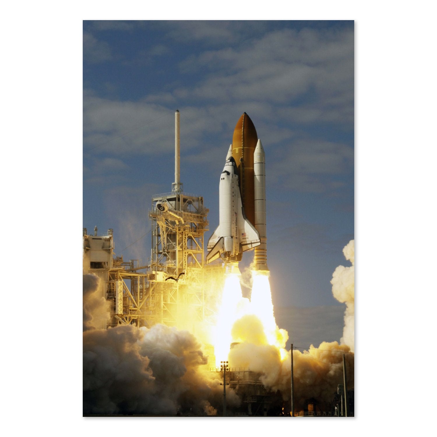 Space Shuttle Atlantis STS-122 launch poster print