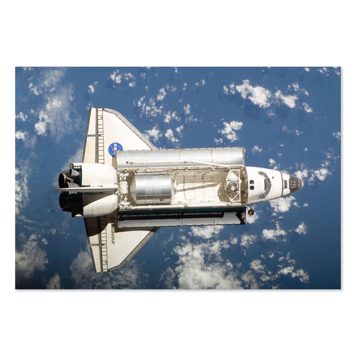 Space Shuttle Endeavour in orbit poster print