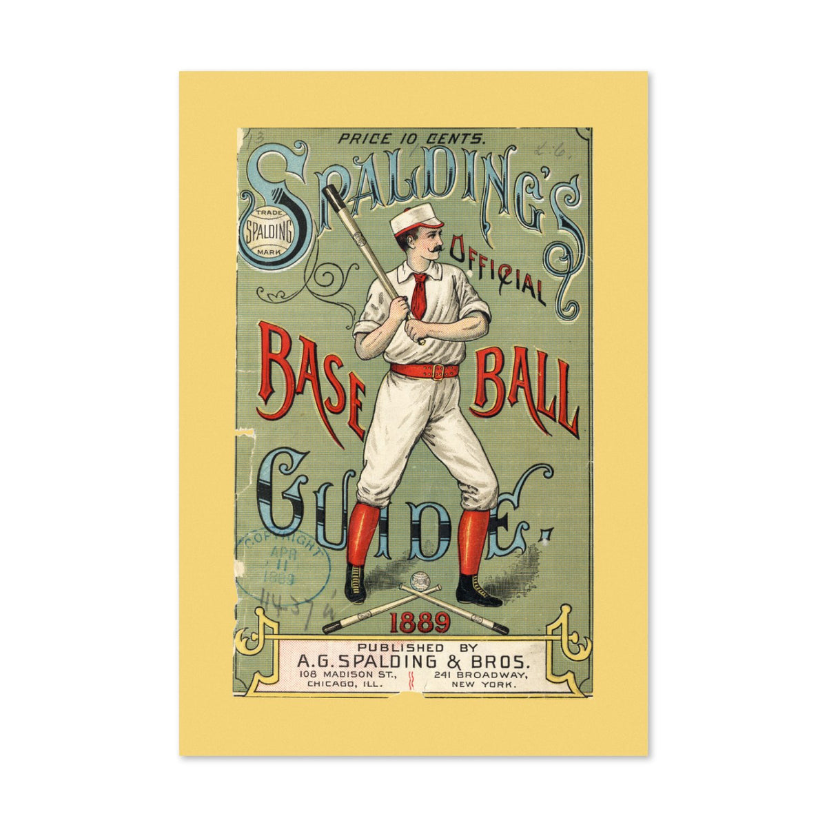 Spalding Base Ball Guide 1889 poster print
