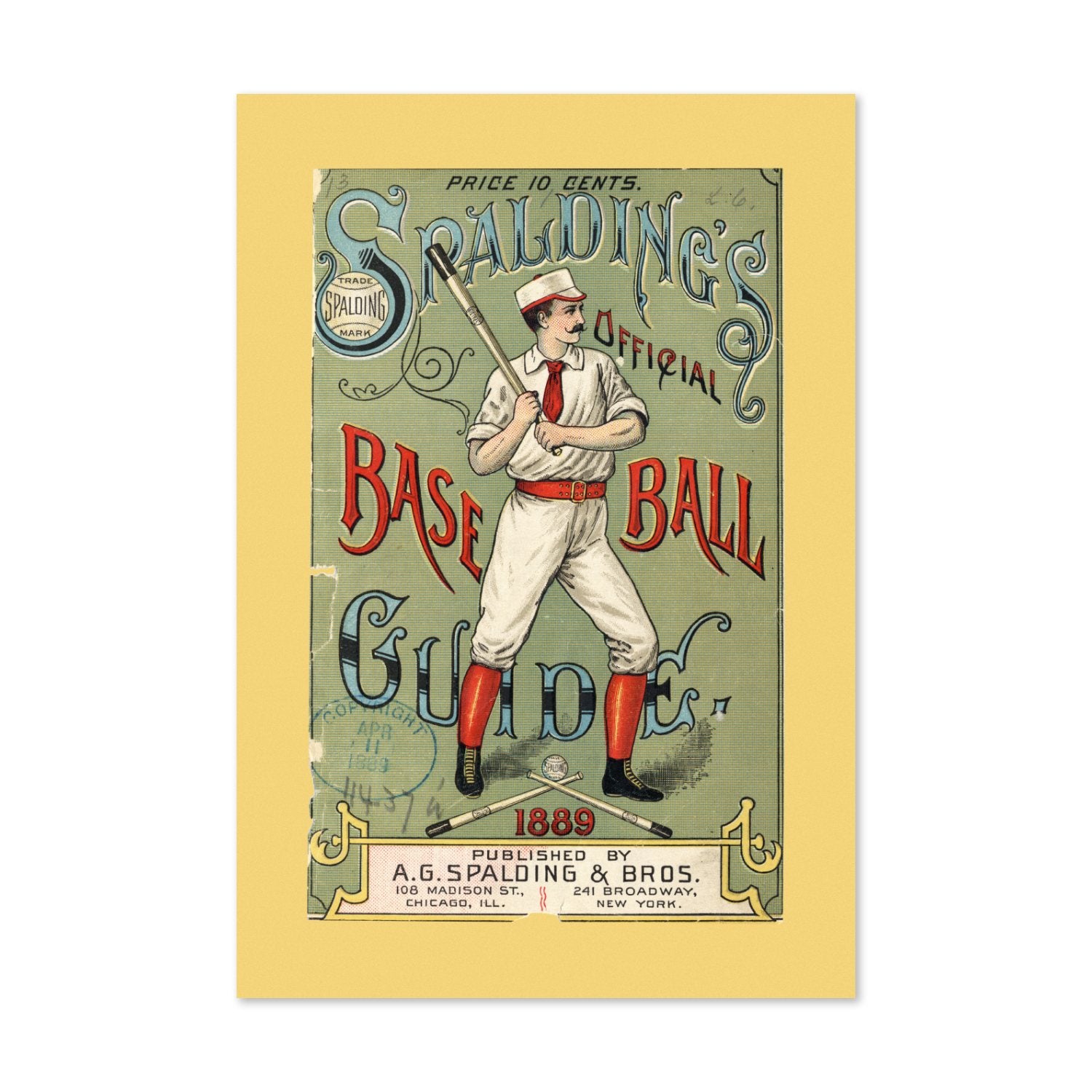 Spalding Base Ball Guide 1889 poster print