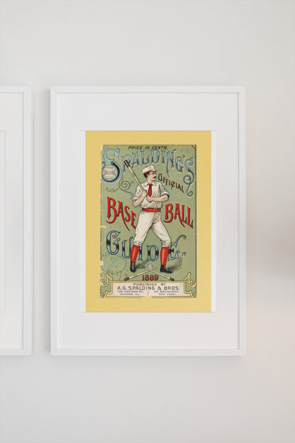Spalding Base Ball Guide 1889 poster on a light wall