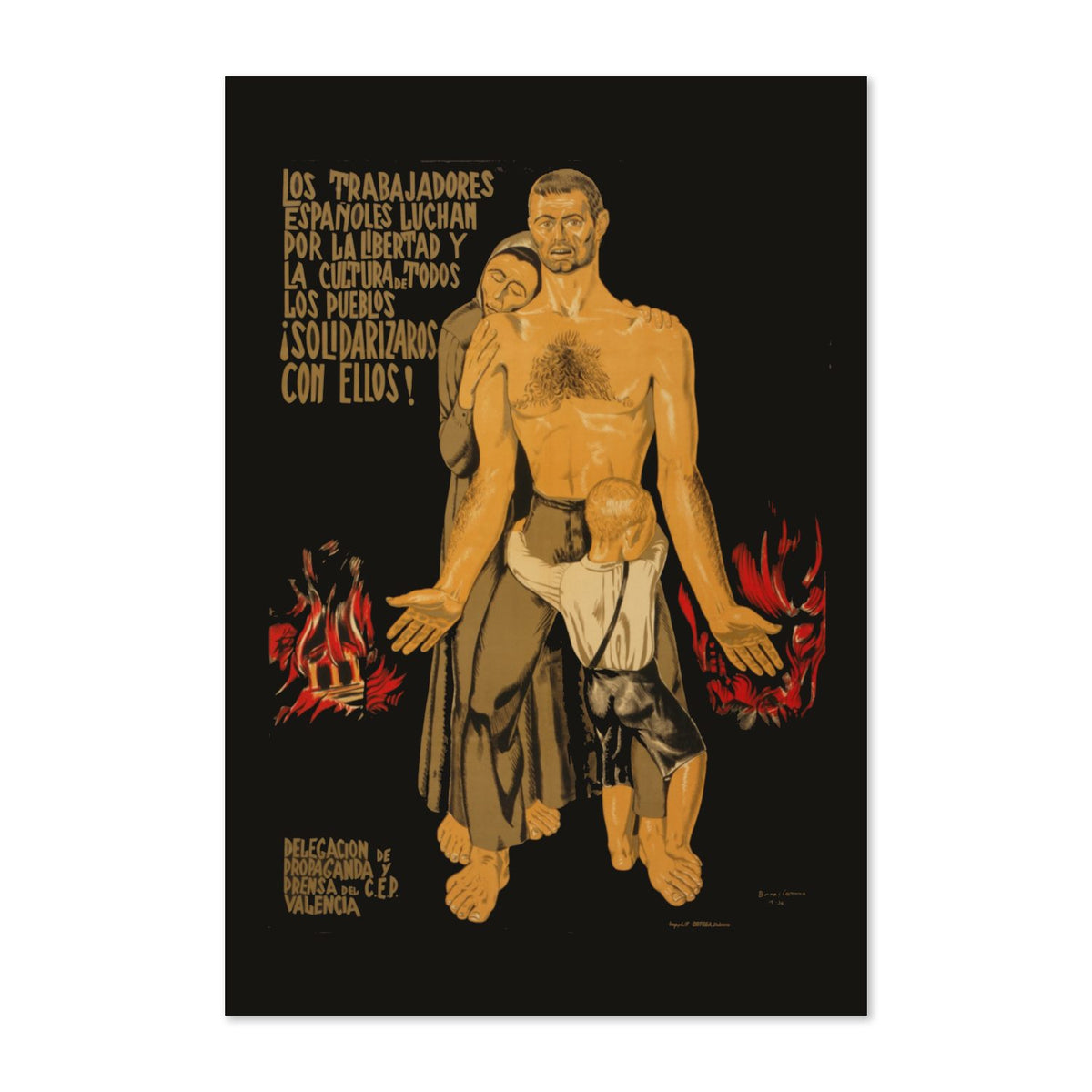 Spanish Workers Fight! poster print