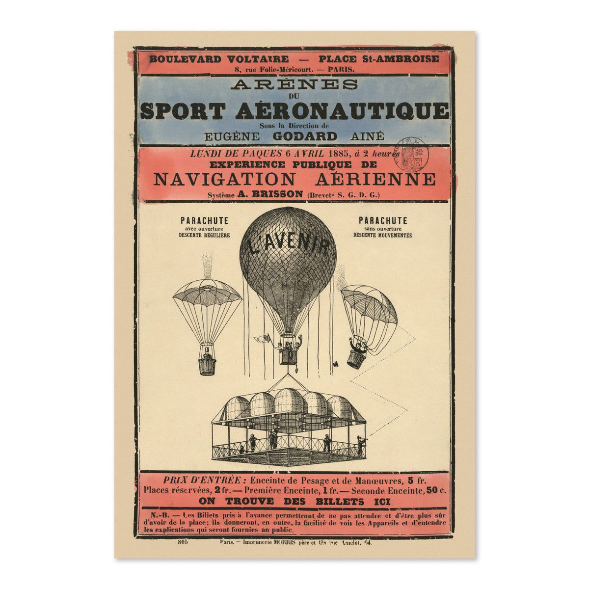 Sport Aeronautique Hot Air Balloon poster print