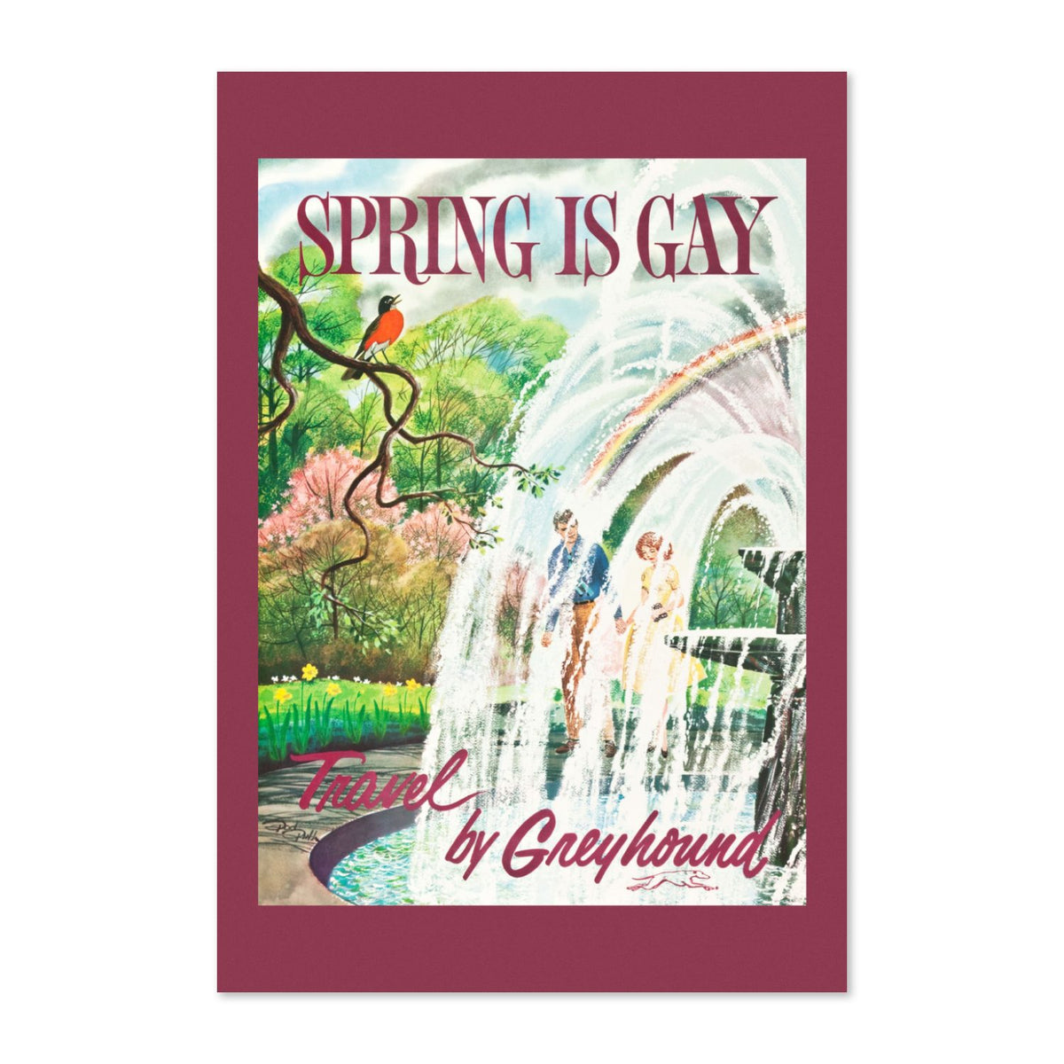 Spring is Gay Greyhound poster print