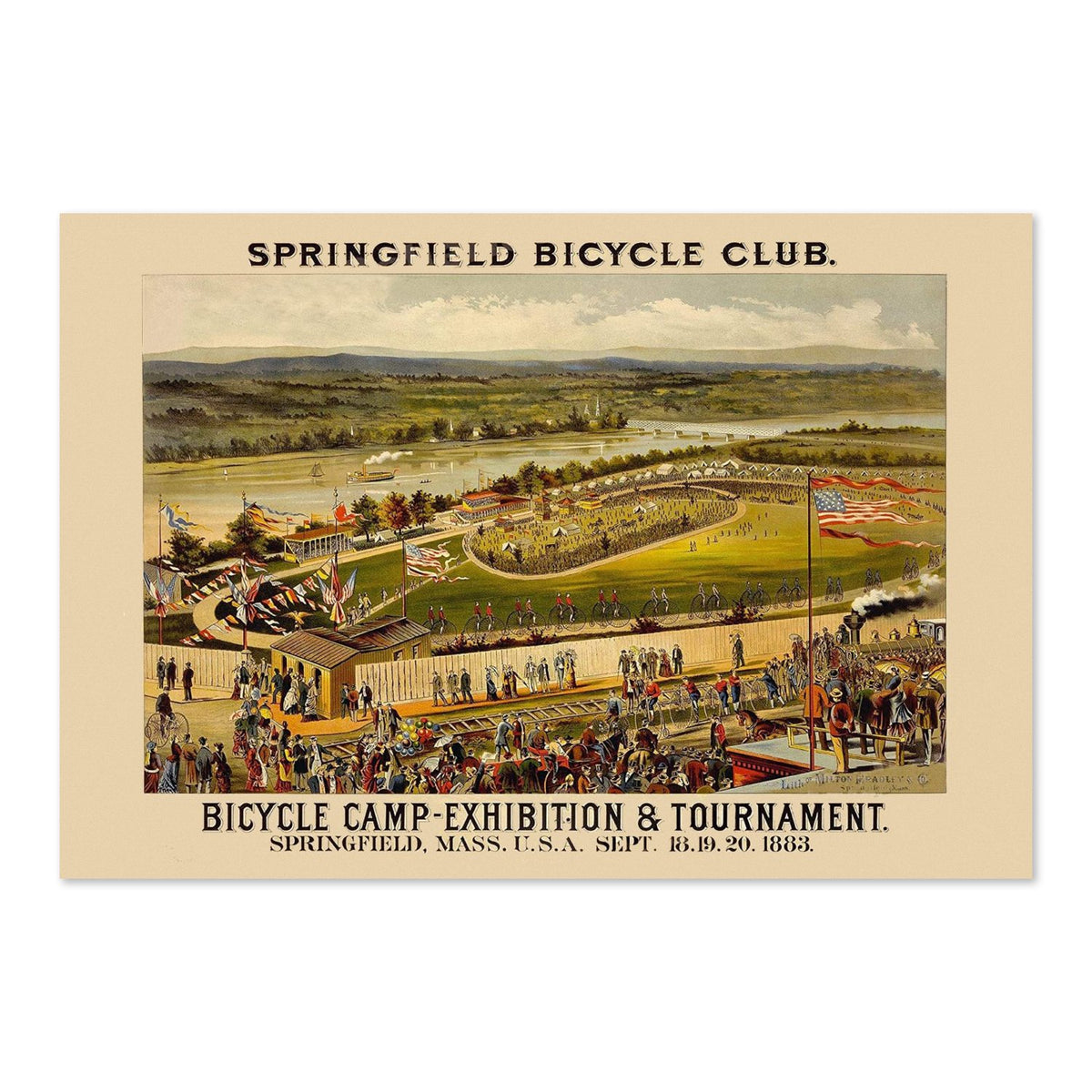 Springfield Bicycle Club 1883 poster print