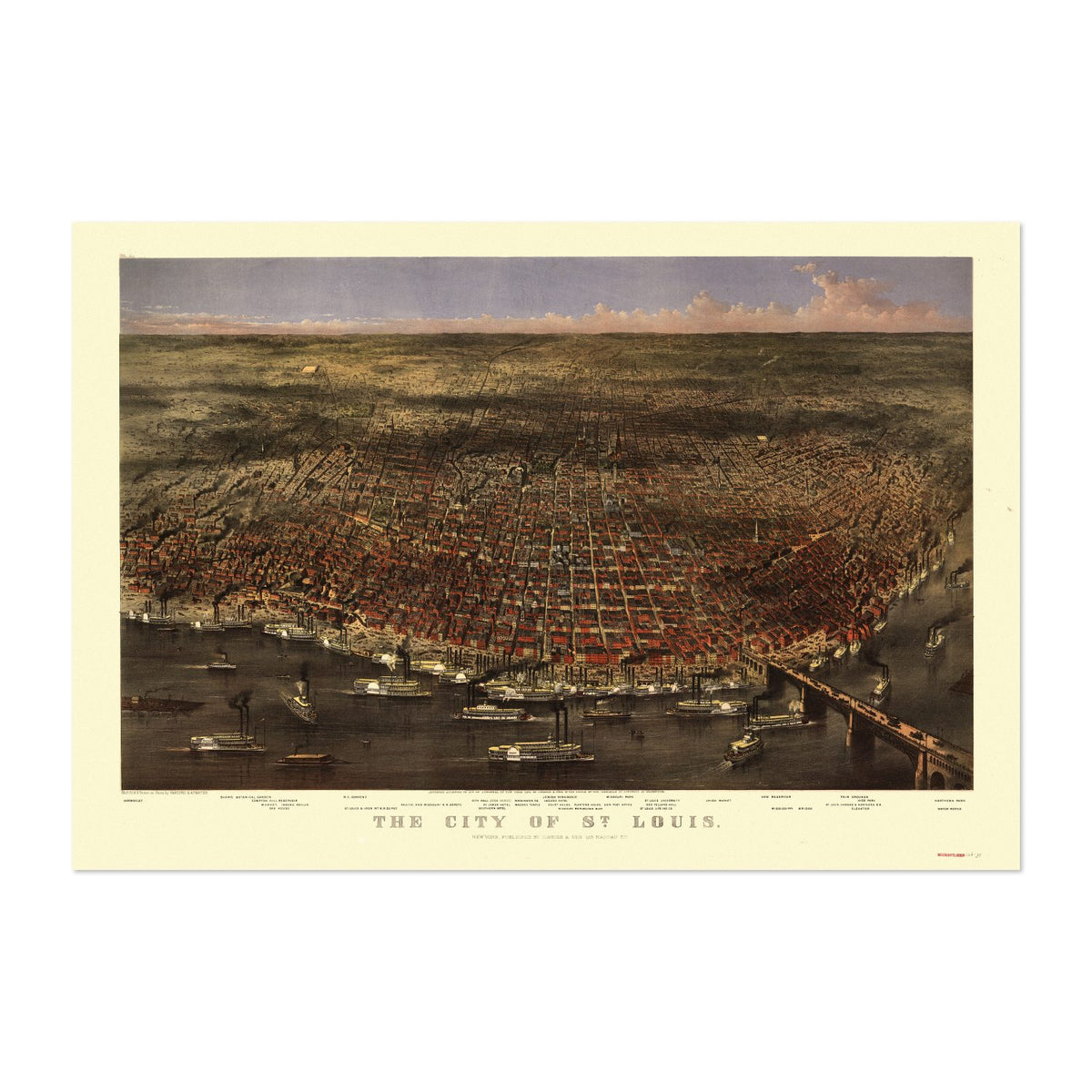 St. Louis 1874 Panoramic Map poster print