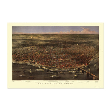St. Louis 1874 Panoramic Map poster print
