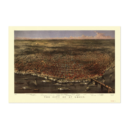 St. Louis 1874 Panoramic Map poster print