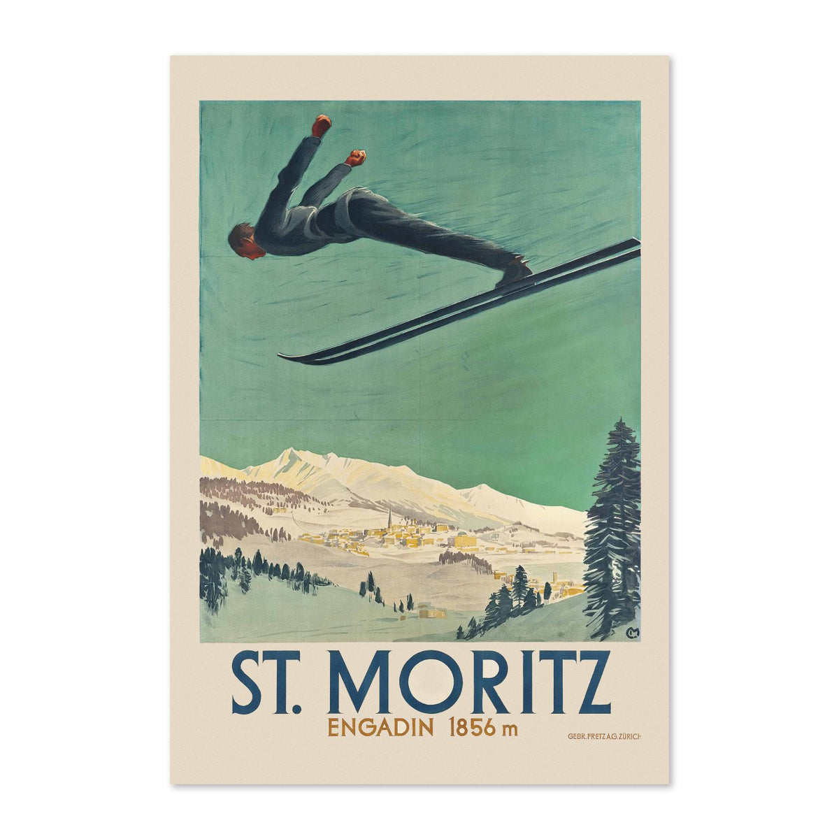 St. Moritz Engadin poster print