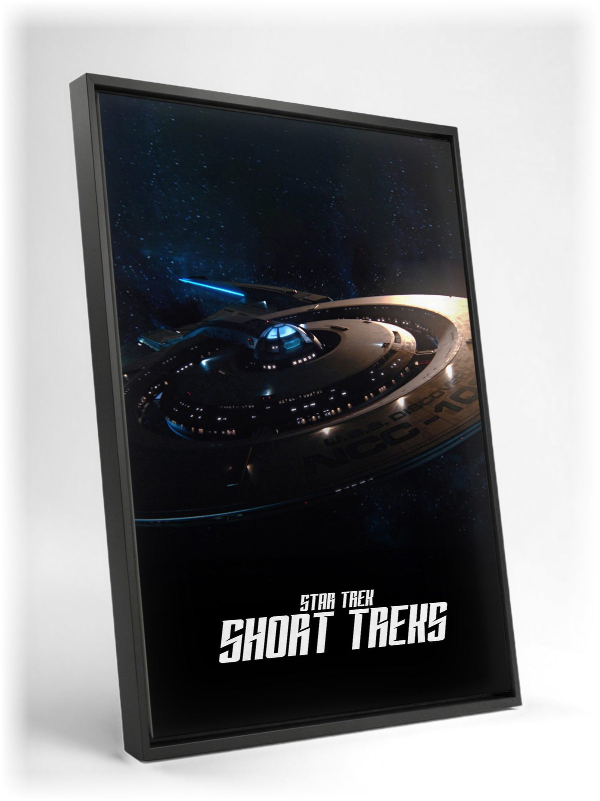 Star Trek: Short Treks as a black floater framed canvas leaning against a wall