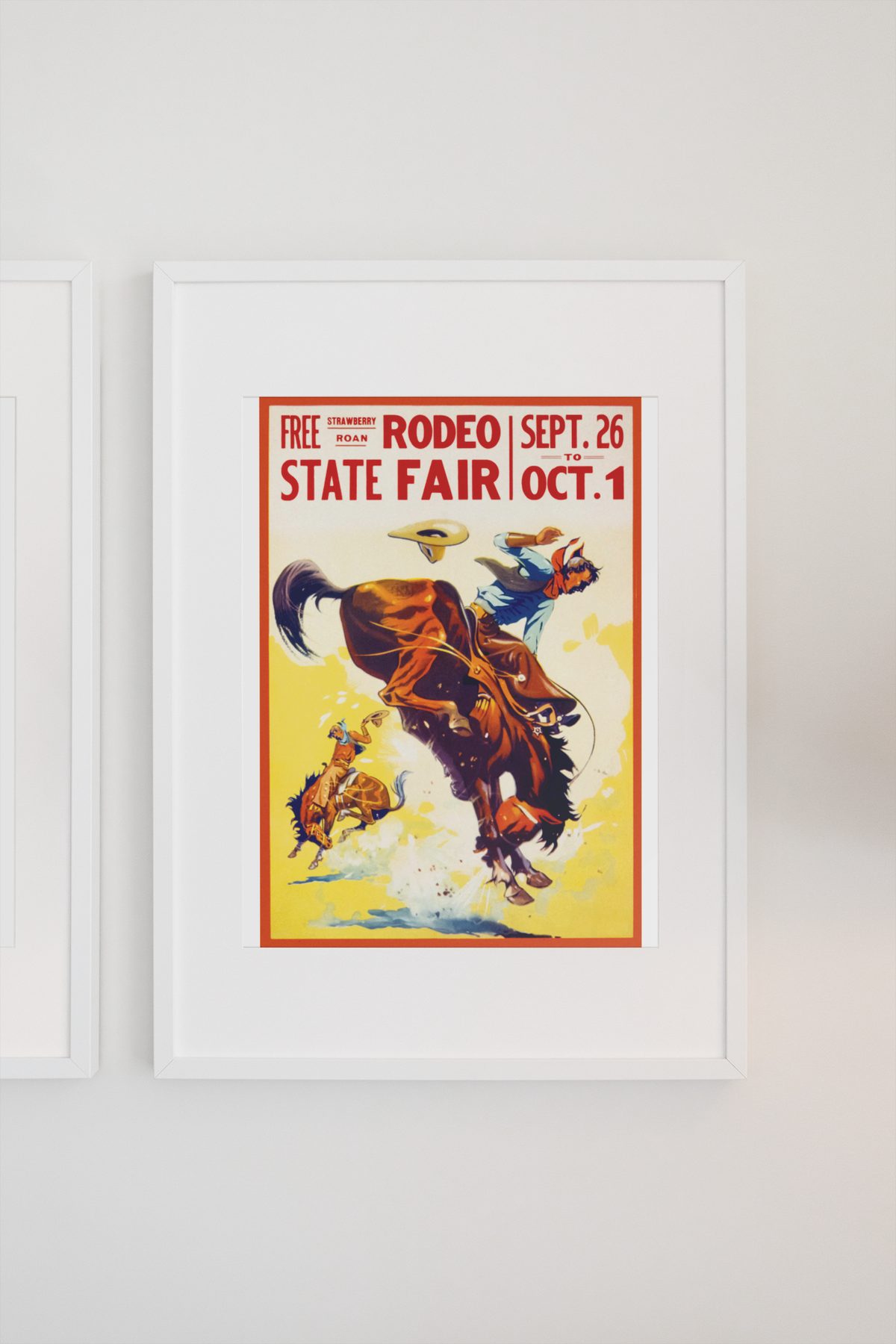 State Fair Rodeo Bronc Rider poster on a light wall