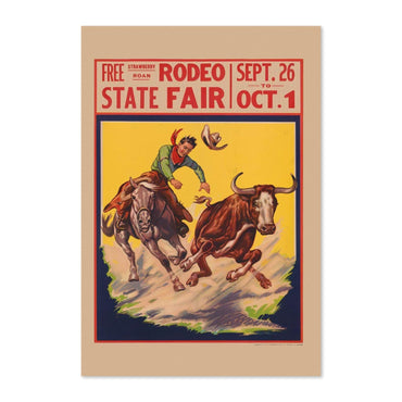 State Fair Rodeo Steer Wrestler poster print