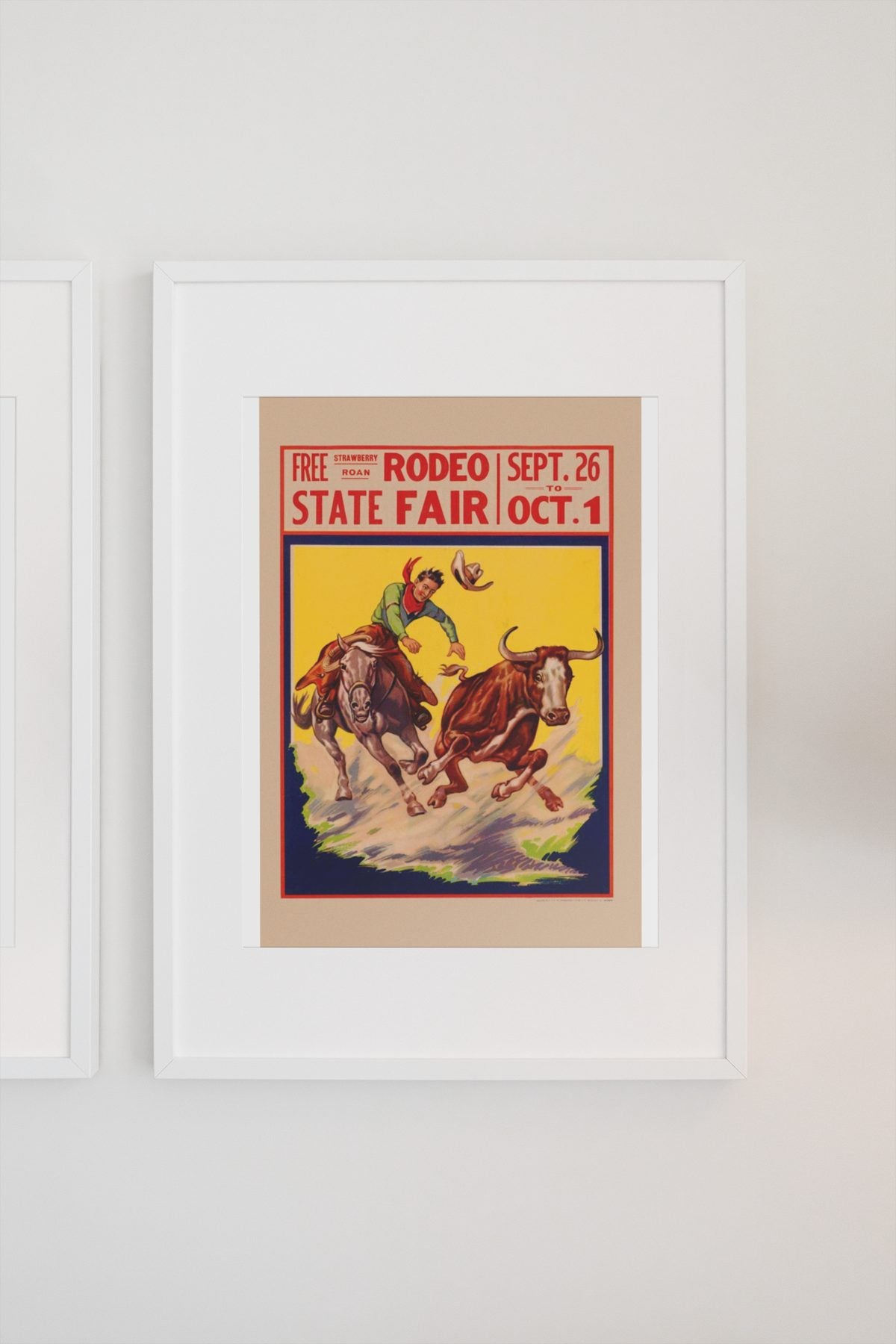 State Fair Rodeo Steer Wrestler poster on a light wall